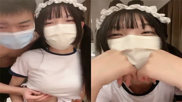 双马尾运动服爆操轮战 苗条清纯妹被两猛男前后夹击狂干